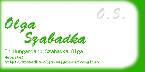 olga szabadka business card